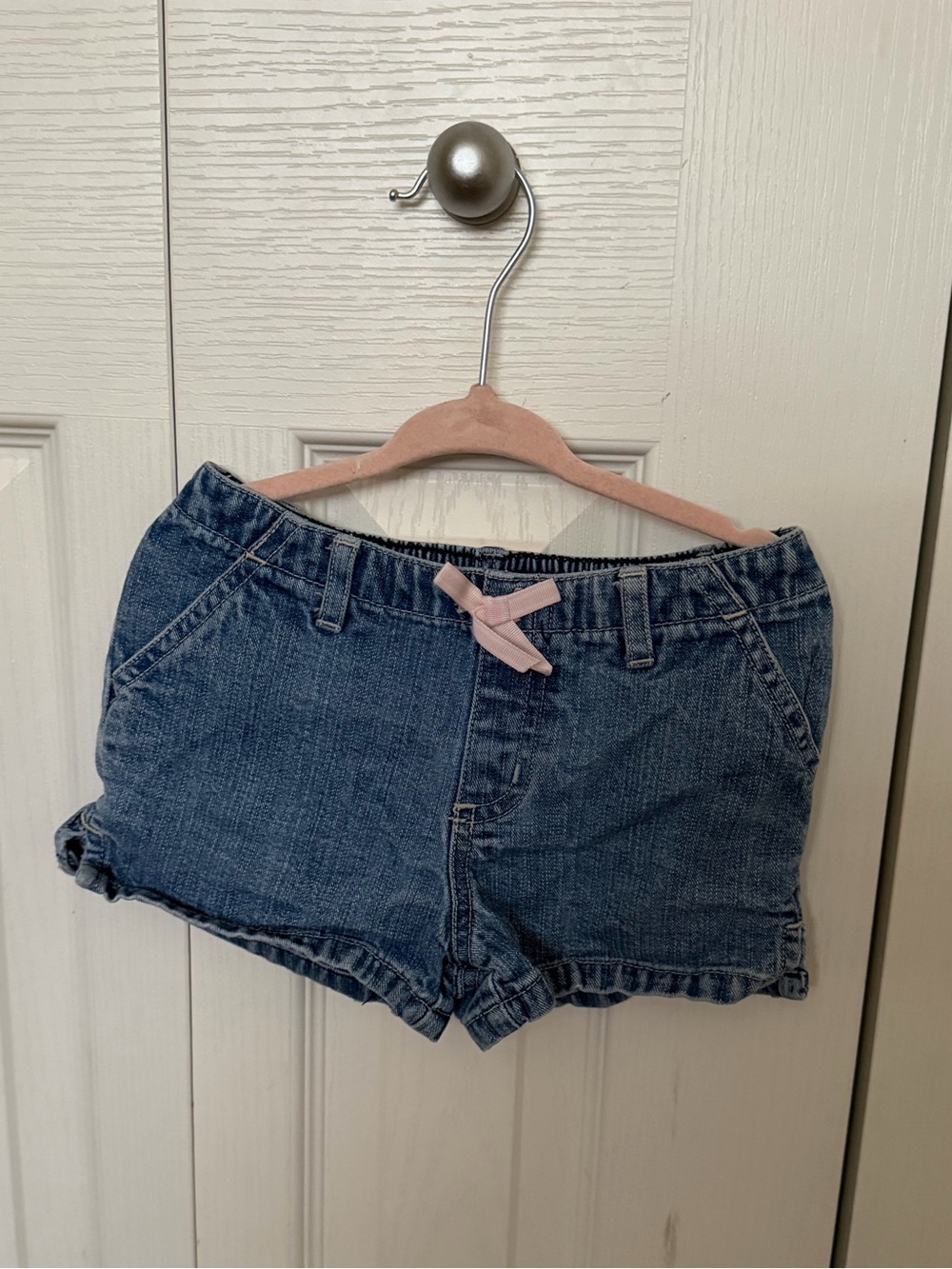 GAP Denim Shorts with Pink Bow Accent
